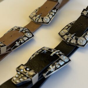 Cinto Feminino Western 2 Fivelas  Trabalhada e Strass