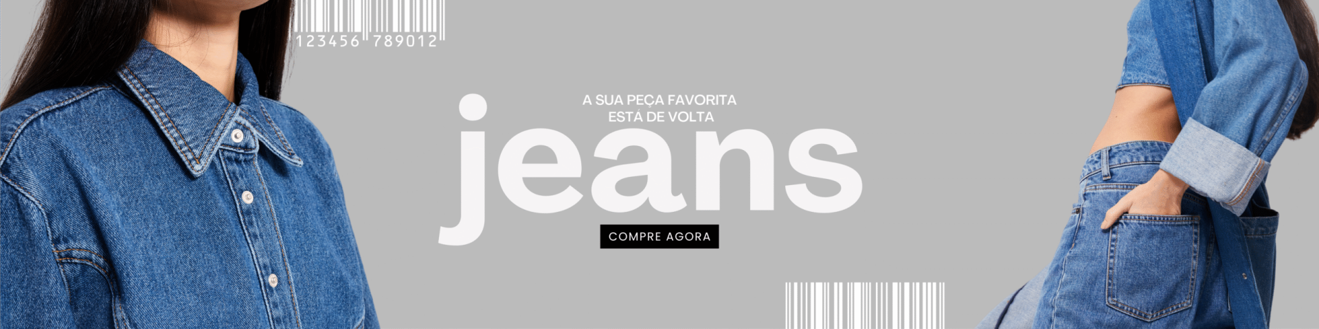 Banner para Site Moda Feminina Jeans Loja Online Moderno